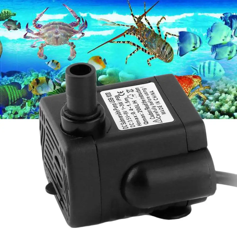 

3 Вт USB-1020 DC3.5V-9V Mini погружной водяной насос для аквариума, ландшафта, чаши для рыб