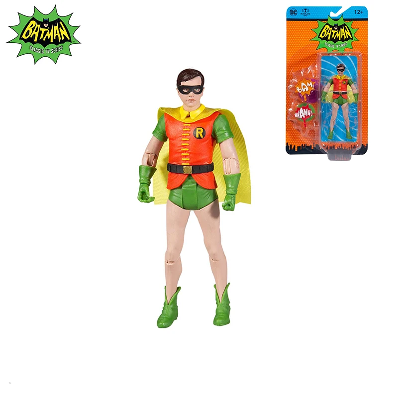 

In Stock 20CM DC Batman season 1 1966 classic TV series Retro hanging card Robin PVC Action Figure Model Collection Toys Gifts