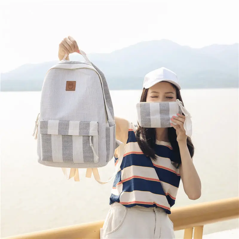 

Gebu schoolbag female students Korean backpack lzzang high school students with simple canvas small fresh Backpack