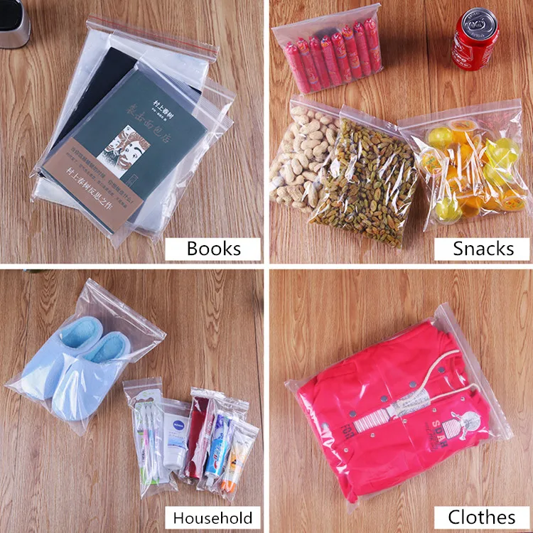 Толщина 0,05 мм 100 шт./упак. маленькие пластиковые ZipLock мешки, закрывающиеся прозрачные сумки, Кухонное Хранение продуктов, Полиэтиленовые прозрачные пакеты