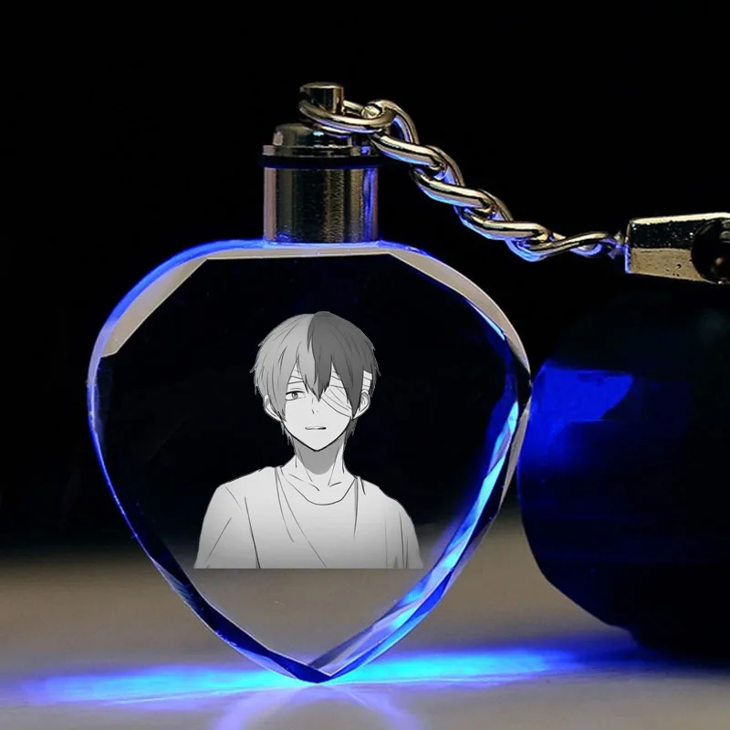 11 Аниме Мой герой Academy светодиодный брелок Bakugou Katsuki Todoroki Shoto милые забавные красочные хрустальные подвесные брелоки porte clefs подарок - Цвет: 11