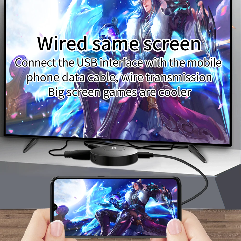 

4K H.265 2.4/5G Wireless WiFi Display Dongle Receiver HDMI TV Stick for AnyCast Airplay DLNA Miracast wired Monitor Same Screen