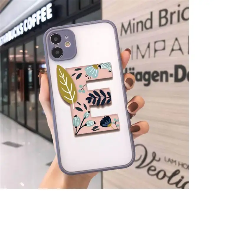 

letter Phone Case matte transparent For gray iPhone 7 8 x xs xr 11 12 pro plus max mini Funda Clear