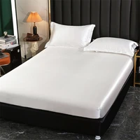 fitted sheet solid color queen size mattress cover high quality rayon with elastic band bed sheet 160x200
