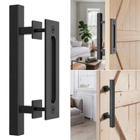 12 in square pull and flush door handle set kitchen door knobs cupboard wardrobe drawer pulls t bar black barn door hardware
