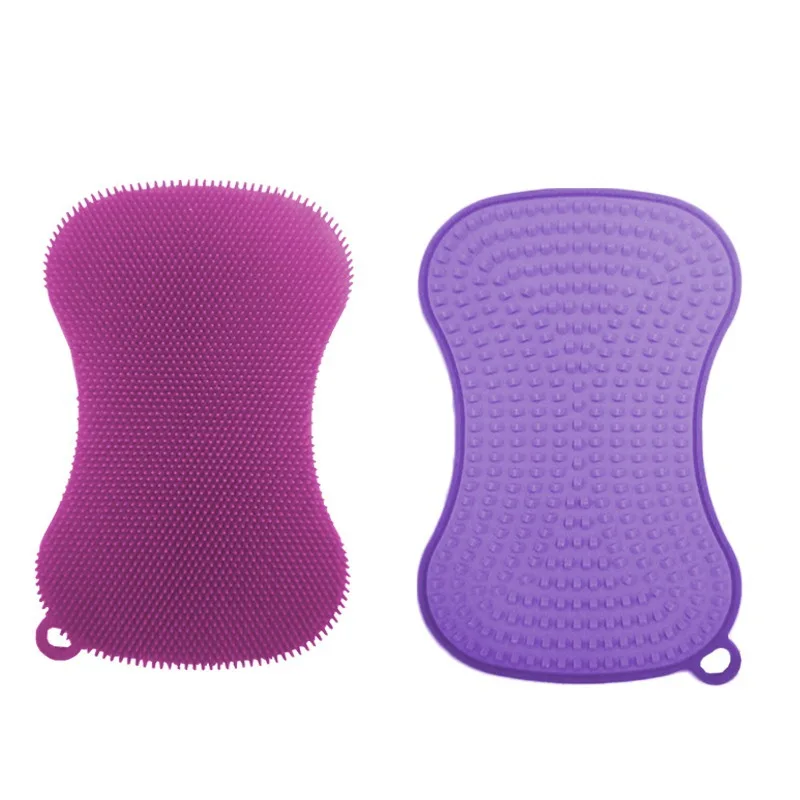 

New silicone multi-function two-color bath maassage brush silicone shampoo wash brush can be customized 500pc