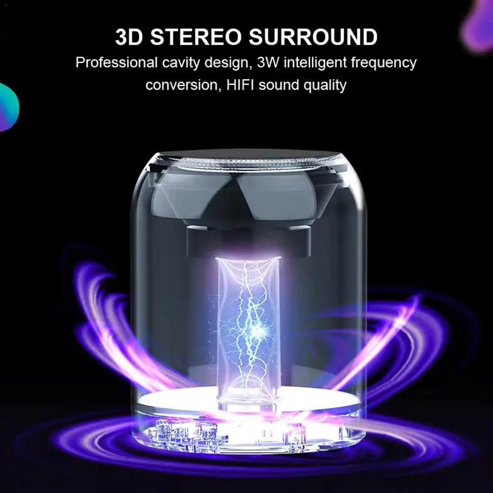 A1 Bluetooth Speaker Mini Wireless Audio-visual Loudspeaker With Colorful Breathing Atmosphere Lights Stereo Audio Sound Box | Электроника