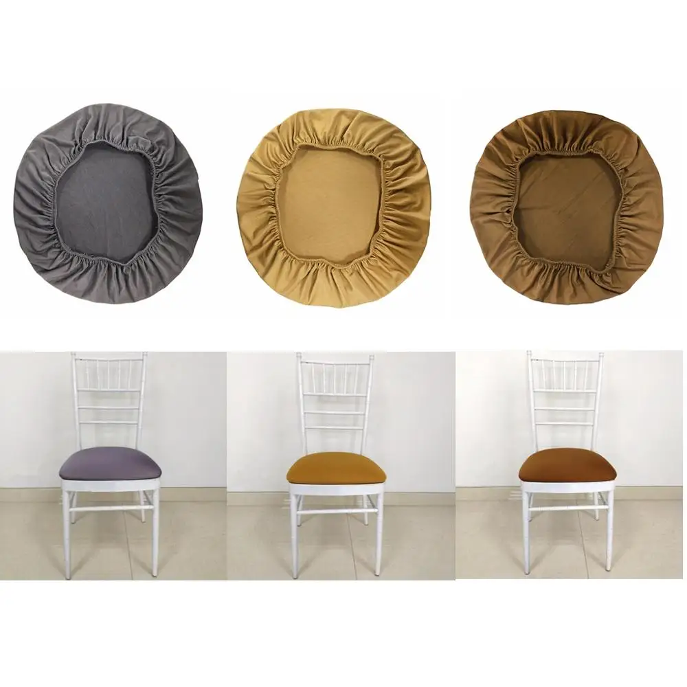 

Universal Soft Polyester Stretch Dining Room Decorating Chair Seat Cushion Cover Wedding Banquet Mantle Decor Washable Slipcover