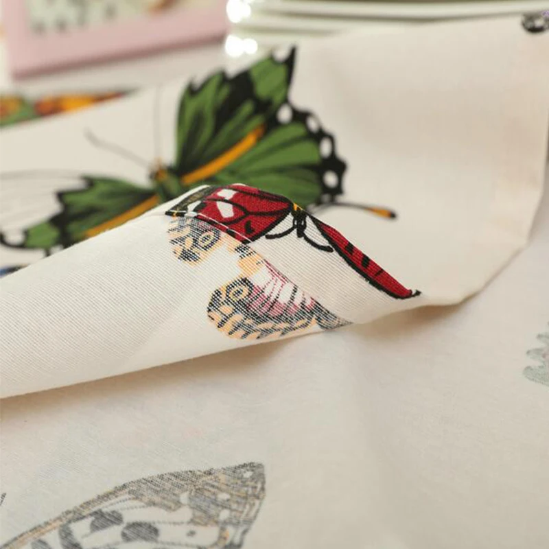 Прямоугольная скатерть в пасторальном стиле плотная холщовая из хлопка и