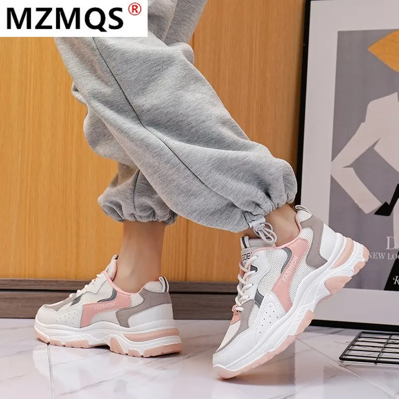 

2021 Spring Fashion Women's Outdoor Leisure Shoes New Comfortable Lace-up Women Sports Platform Jogging Breathable Women's Shoes