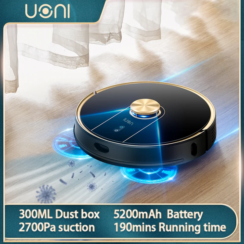 

Uoni V980 Plus Robot Vacuum Cleaner LDS Navigation APP Virtual Wall,Breakpoint Cleaning,Draw Cleaning Area Mopping