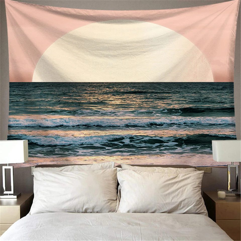 

Природа закат стены гобелен морской пейзаж Пляж стены одеяло хиппи бохо декор искусство настенный гобелен из ткани общежития изголовье фон