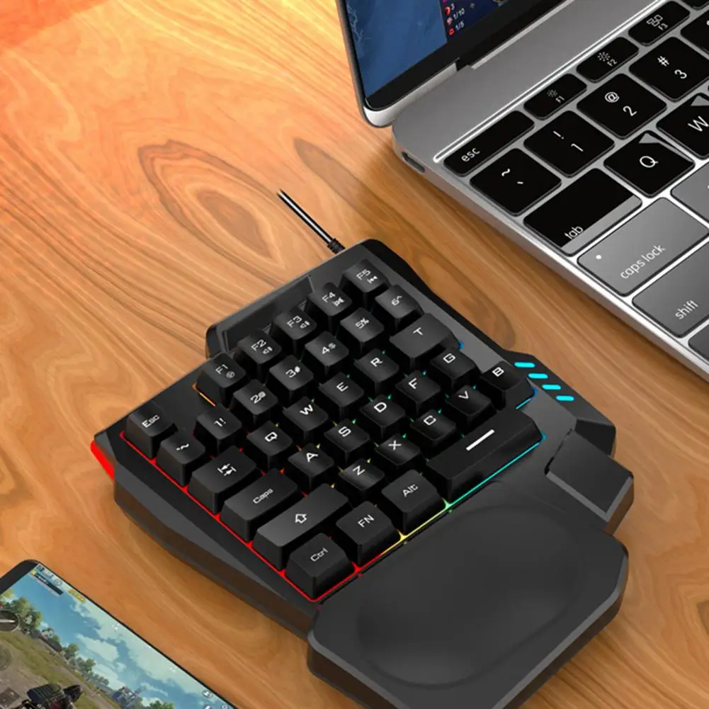 Half Keyboard Left Hand Wired Gaming With RGB Backlit And 35 Keys For Gamer Mini Keypad Portable Keyb | Компьютеры и офис