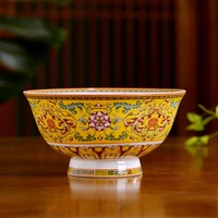 jingdezhen ceramic tableware single bowl chinese family bone china rice bowl noodles bowl longevity bowl antique high foot bowl