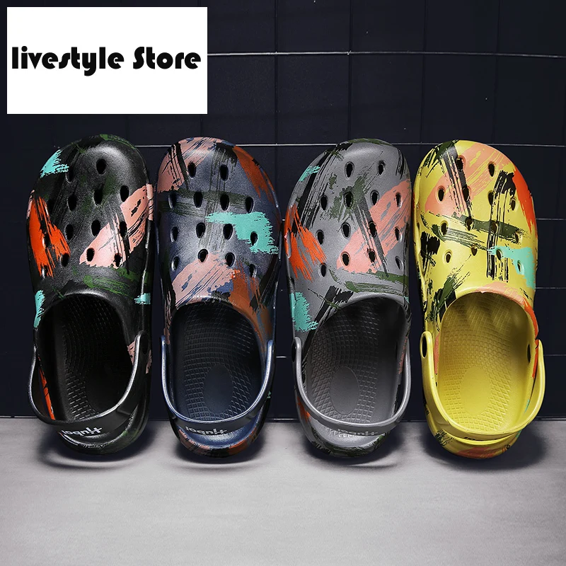 

2021 Outdoor Mens Sandals Summer Beach Sandals Men Clogs Shoes Homme Slippers Sandalias Homem Erkek Sandalet Size 40-45