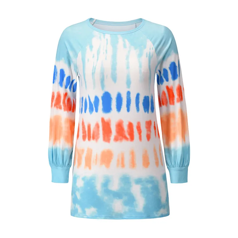 

Women Autumn Winter New Fashion Hit Color Print Sweatshirt Female High Street Loose Pullovers Ladies Oversize Casual Tops ML996
