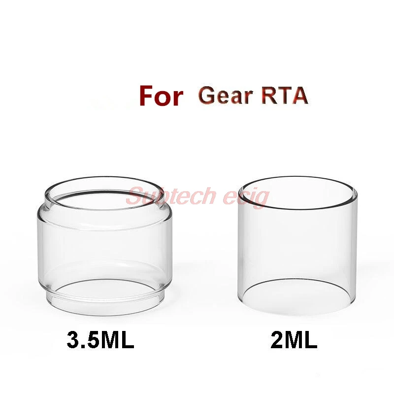 

5pcs Ecig Clear Glass Tube For Gear RTA 2ml Tank Atomizers Bulb Fat Boy Convex Extended E cig Pyrex Vape Glass foam packing
