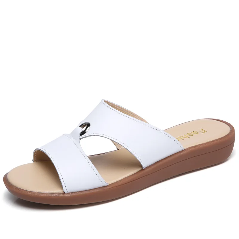 

Fashion Women Sandals Comfort Women Shoes Summer Flat Sandals Genuine Leather Shoes Mother Shoes Women Slippers Female Sandalias