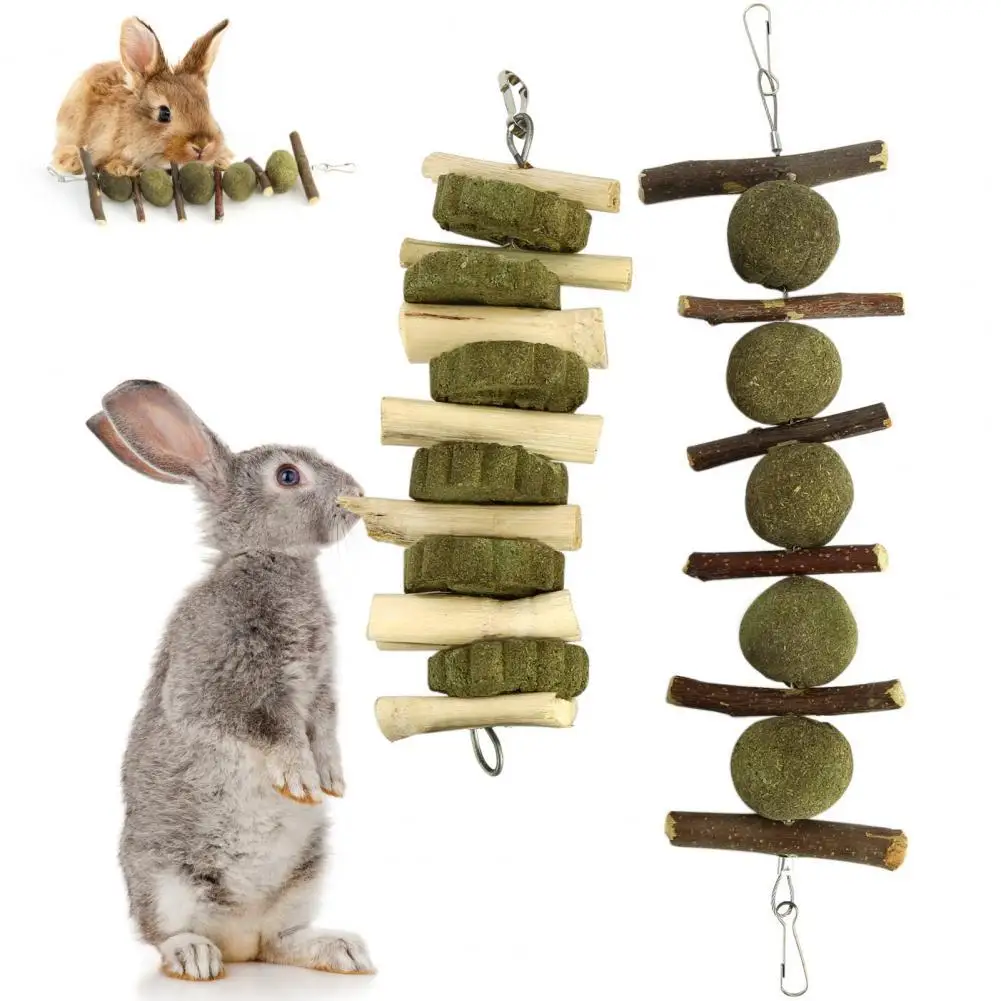 

2Pcs/Set Bunny Chew Balls Chewing Playing Toys Teeth Care Molar Natural Apple Sticks for Rabbits Chinchillas Guinea Pigs Hamster