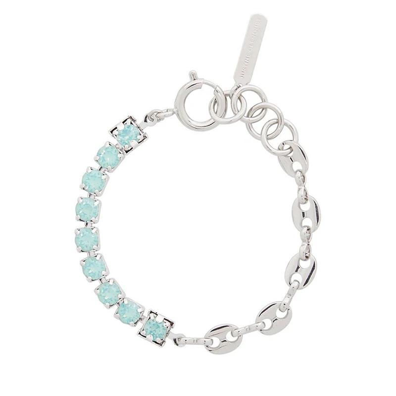 

SexMara 20FW New Temperament Personality Simple Mint Green Opal Zircon Stitching Chain Choker Necklace For Women Girls Jewelry