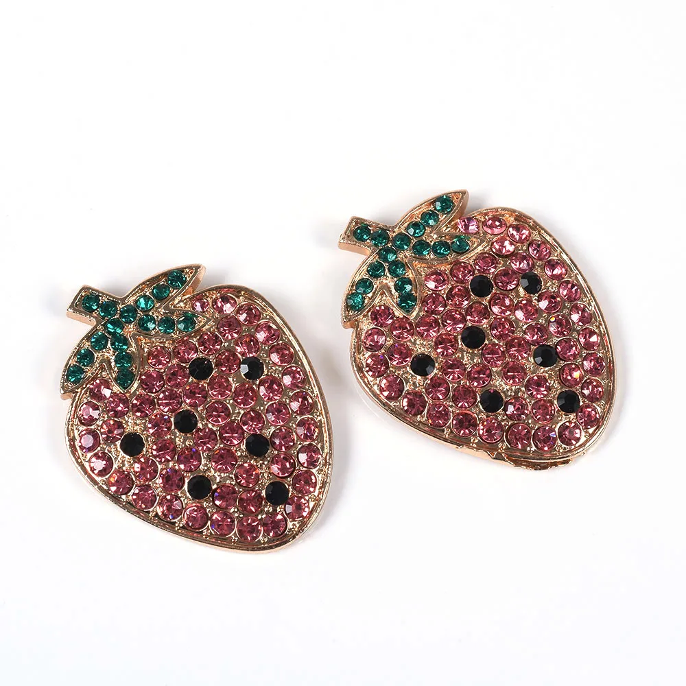 Fashion ZA Elegant Crystal Rhinestone Red Strawberry Earrings Women Indian Ethnic Party Club Statement Jewelry