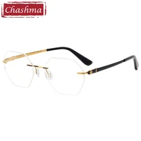 chashma rimless pure titanium frame customize shape eyewear men prescription optical glasses spectacles anti blue ray lenses