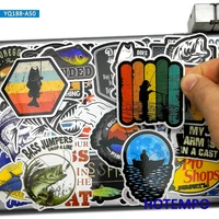 50pcs go fishing fisherman outdoor art fashion fish stickers for diy phone laptop luggage skateboard box tank bucket car sticker