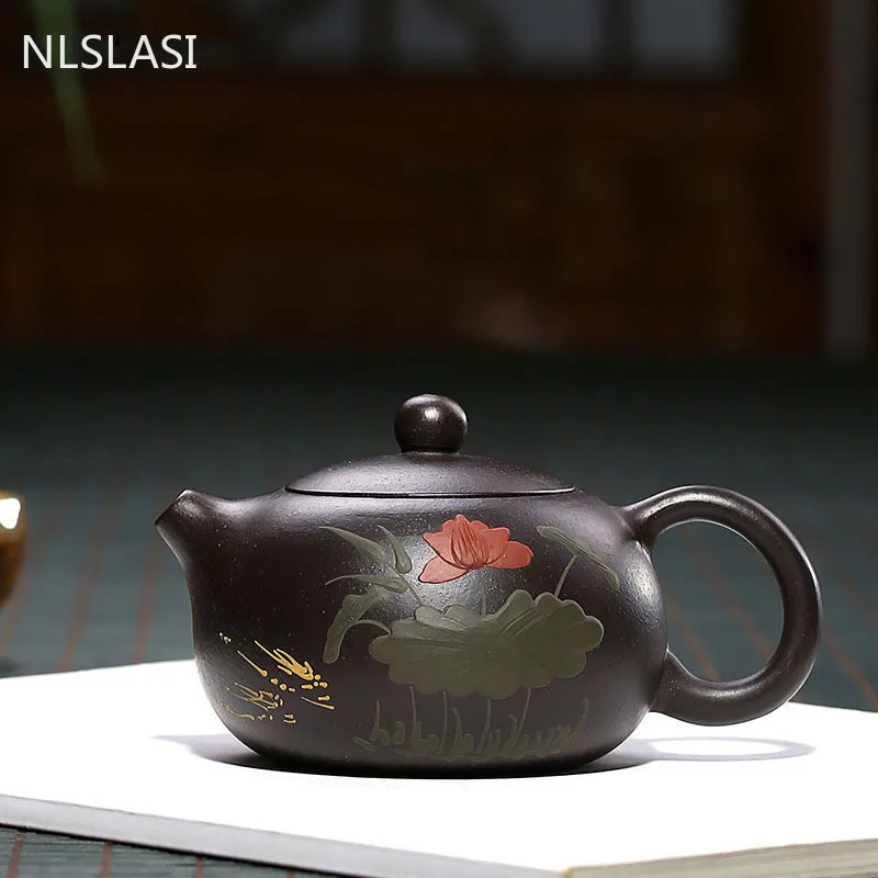 

NLSLASI Yixing фиолетовый песок xi shi чайник ручной работы zisha чайник руда фиолетовый грязевой чайник чайный набор 188 шариковый фильтр 160 мл