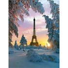 Набор для вышивки крестиком 11CT с изображением пейзажа Парижской башни, набор для рукоделия, холст с принтом, хлопковая нить, домашняя комната