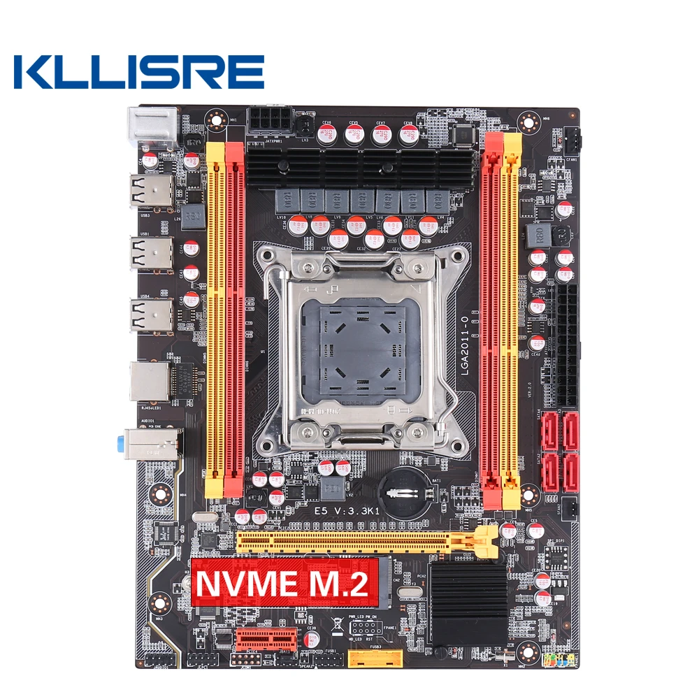 Комплект материнской платы Kllisre X79 LGA 2011 Xeon E5 2620 ЦПУ 2 шт. x 4 ГБ = 8 Гб памяти DDR3 ECC ОЗУ