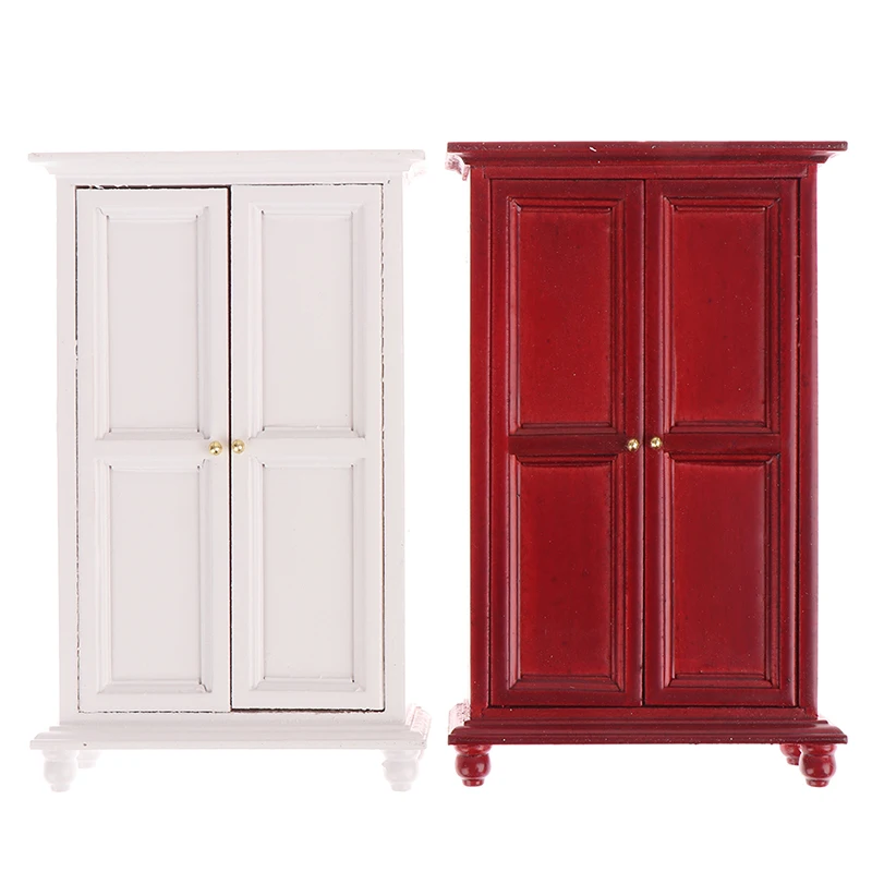 

1:12 миниатюрный деревянный шкаф для кукольного домика, модель шкафа, аксессуары для кукольного домика