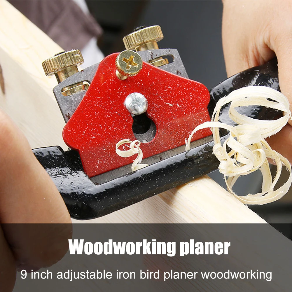 

9" Adjustable Plane Spokeshave Woodworking Hand Planer Trimming Hand Tools Wood Hand Cutting Edge Chisel Tool with Screw/Blade