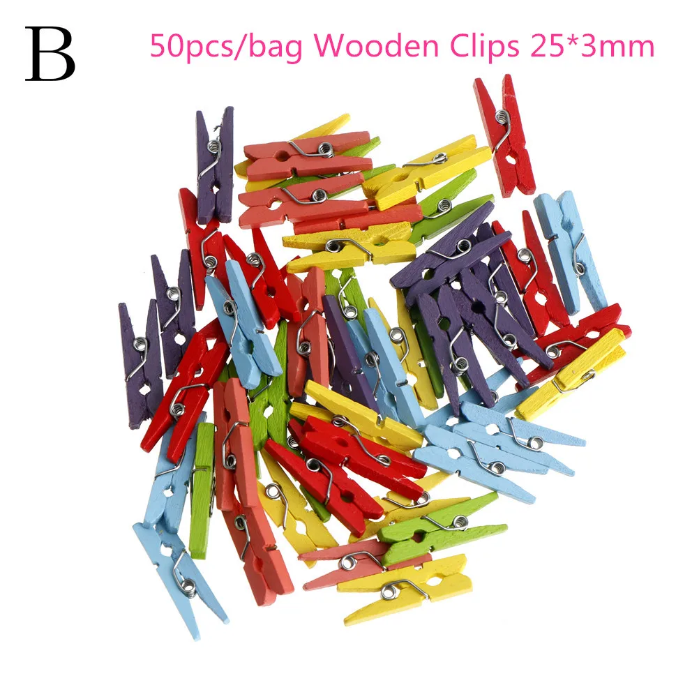 50pcs Wooden Сердце любовь деревянная одежда фото бумага колышек прищепка ремесло открытки зажимы для дома Свадебные украшения офисные канцелярские принадлежности Зажим - Цвет: 50pcs Wooden