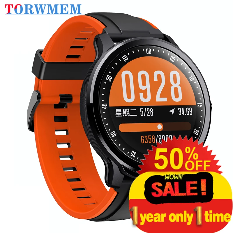 Умные часы SN80 для мужчин IP68 водонепроницаемые полностью сенсорные круглые с