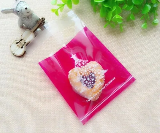 50pcs Рождество Санта Снег торт, печенье, сладости сладкие вечерние Пластиковые Конфеты мешочек для печенья подарочные пакеты подарочные целлофановые пакеты - Цвет: 50pcs