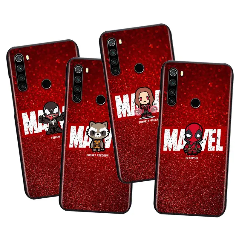 

Phone Case Marvel hero logo For Xiaomi Redmi Note 4 4X 5A 5 6 7 8T 8 9T 9S 9 10 10S Prime Pro Max Black Soft TPU Cover