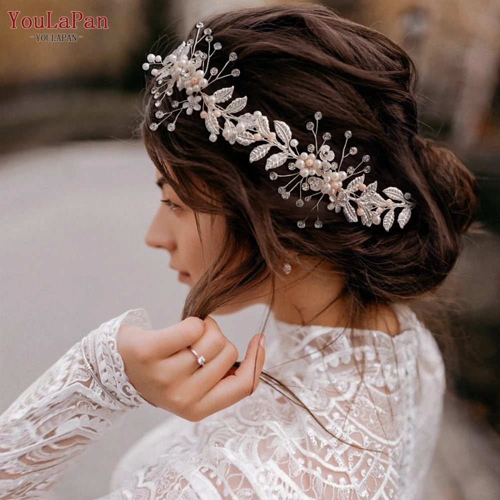 

TOPQUEEN HP323 Silver Bridal Wedding Hair Accessories Wreath Bridal Headband Rhinestone Hair Bands for Women's Hair Jewelry