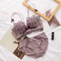 sexy lace underwear women set push up bra wire free seamless comfortable lingerie set female bralette lace bra and panties sets