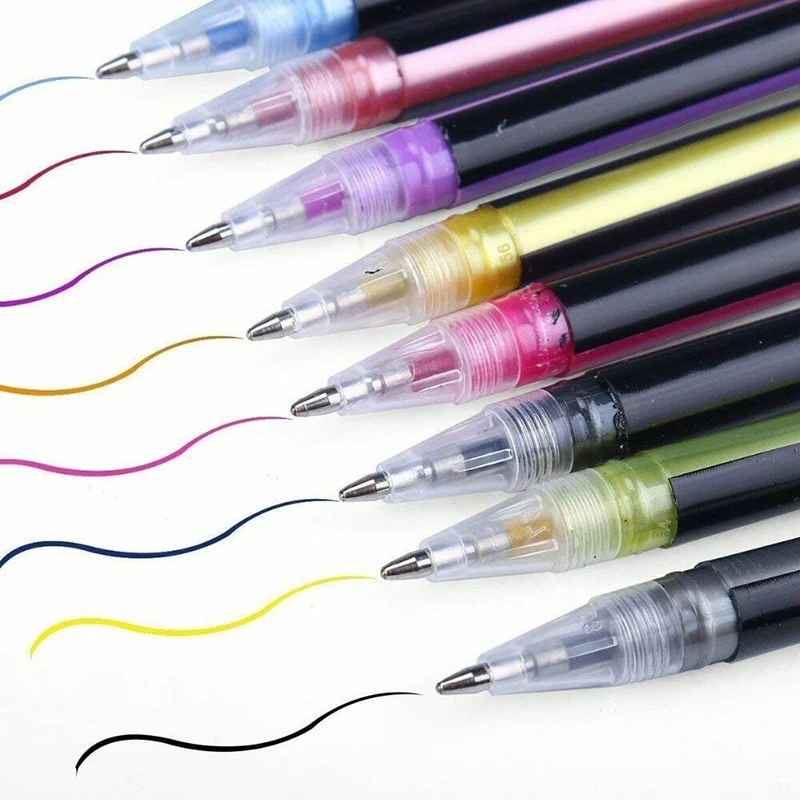 

Highlighter Glitter Pen Pastels Metal Gel Pen Set for Painting Drawing SDF-SHIP