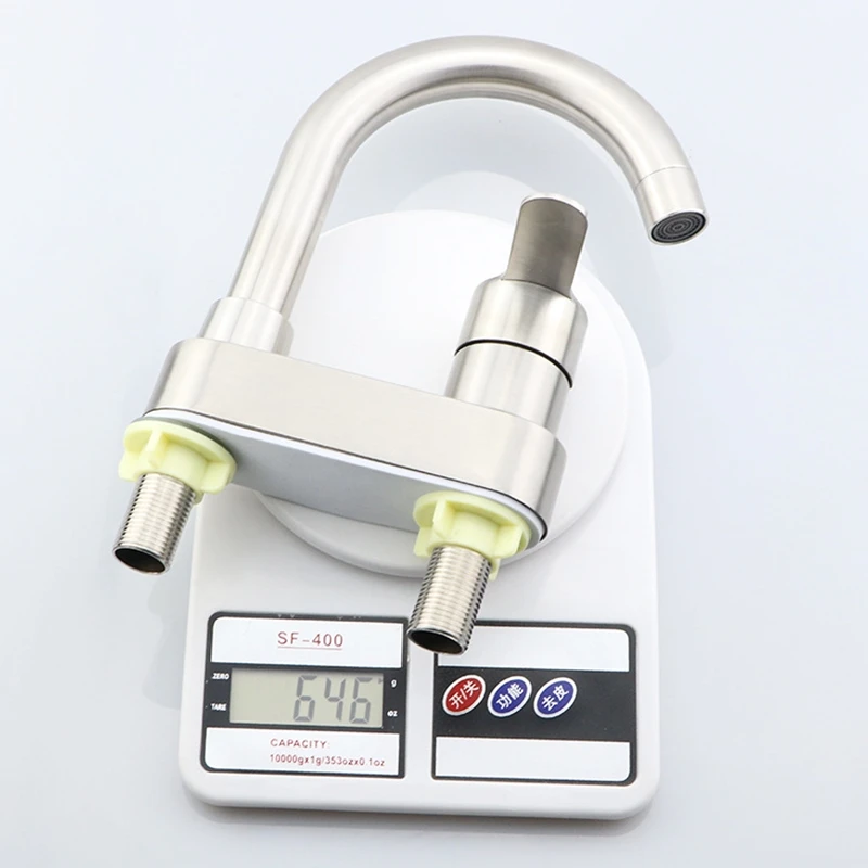 

New 304 Stainless Steel Brushed Bath Basin Faucet Sink Mixer Taps Vanity Hot and Cold Water Mixer Bathroom Faucets