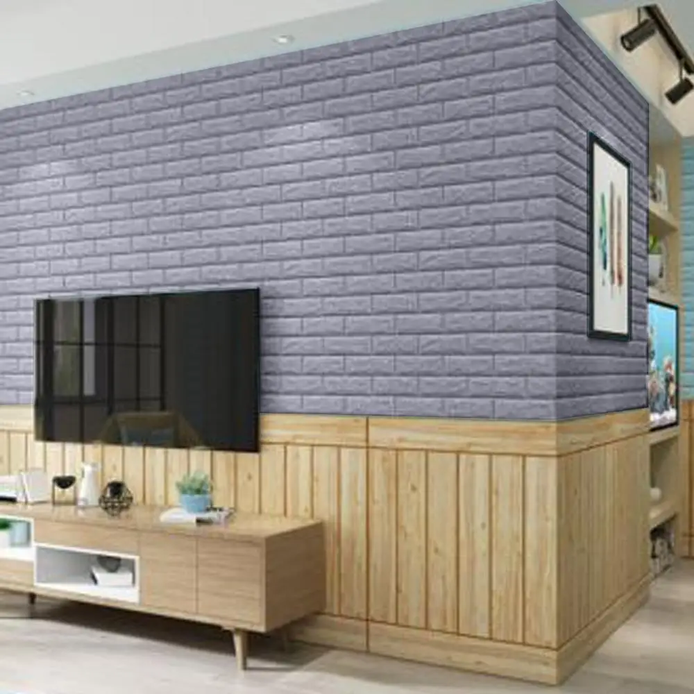 

DIY 3D Wall Stickers Self Adhesive Foam Brick Room Decor Wallpaper Wall Decor Living Wall Sticker For Kids Room 70x77cm