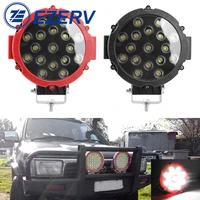 1pc 7 inch led working bar 12v 24v 51w 4x4 accessories off road round spot driving lamp headlight fog light for truck car atv