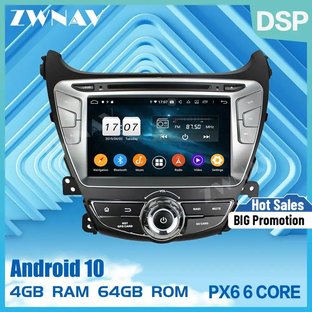 2 din IPS экран Android 10 0 автомобильный мультимедийный плеер для Hyundai Elantra 2014 2016 Avante