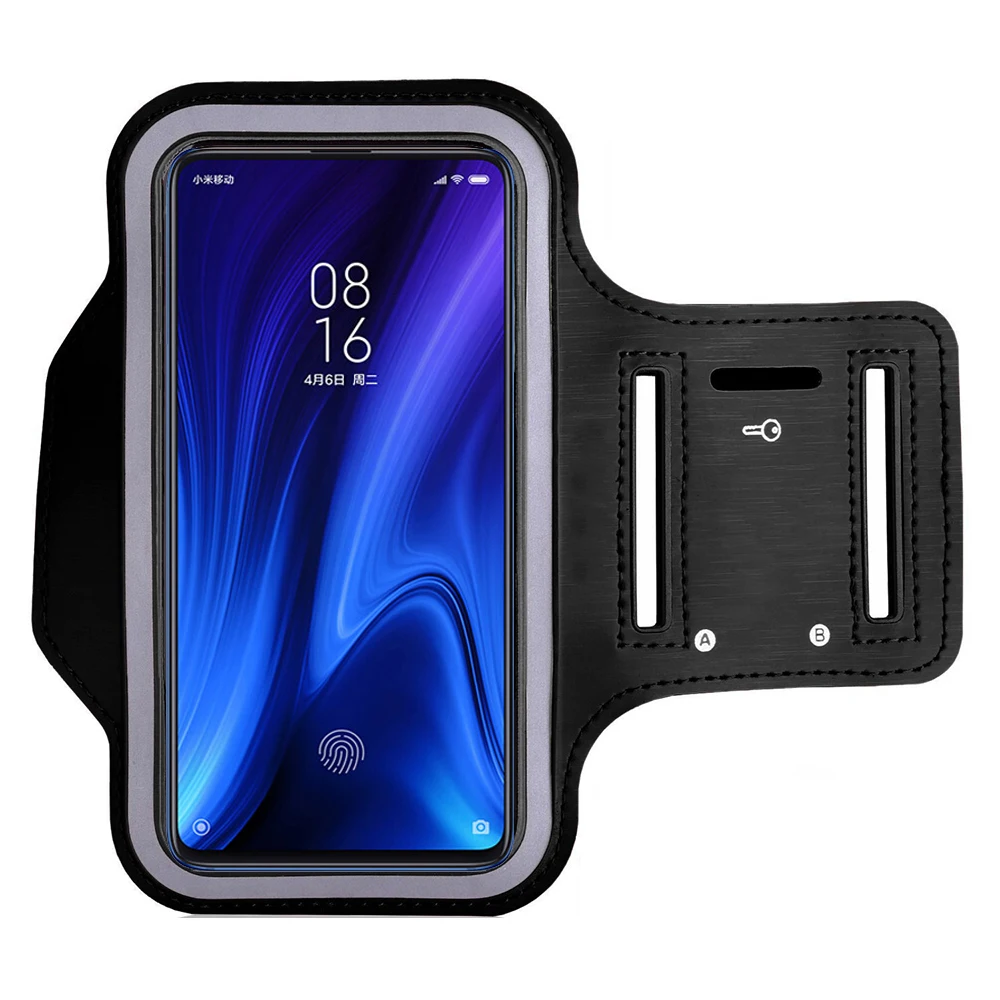 Чехол для телефона для Xiaomi mi 9T 9 8 Lite A3 A2 6X mi x 3 5G 2S Red mi Note 7S 7 6 CC9 K20 Pro повязка на руку из искусственной кожи водонепроницаемый чехол - Цвет: Черный