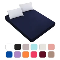 solid color soft fitted sheet with elastic band four season universal bed sheet cover 100 polyester bed mattress cover 10 sizes