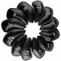 12pcs set thick synthetic leather golf iron head covers set headcover fit all brands for callaway ping taylormade cobra etc