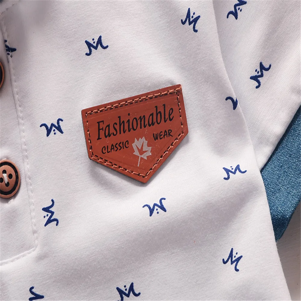 Повседневный комплект одежды для маленьких мальчиков летняя Модная хлопковая