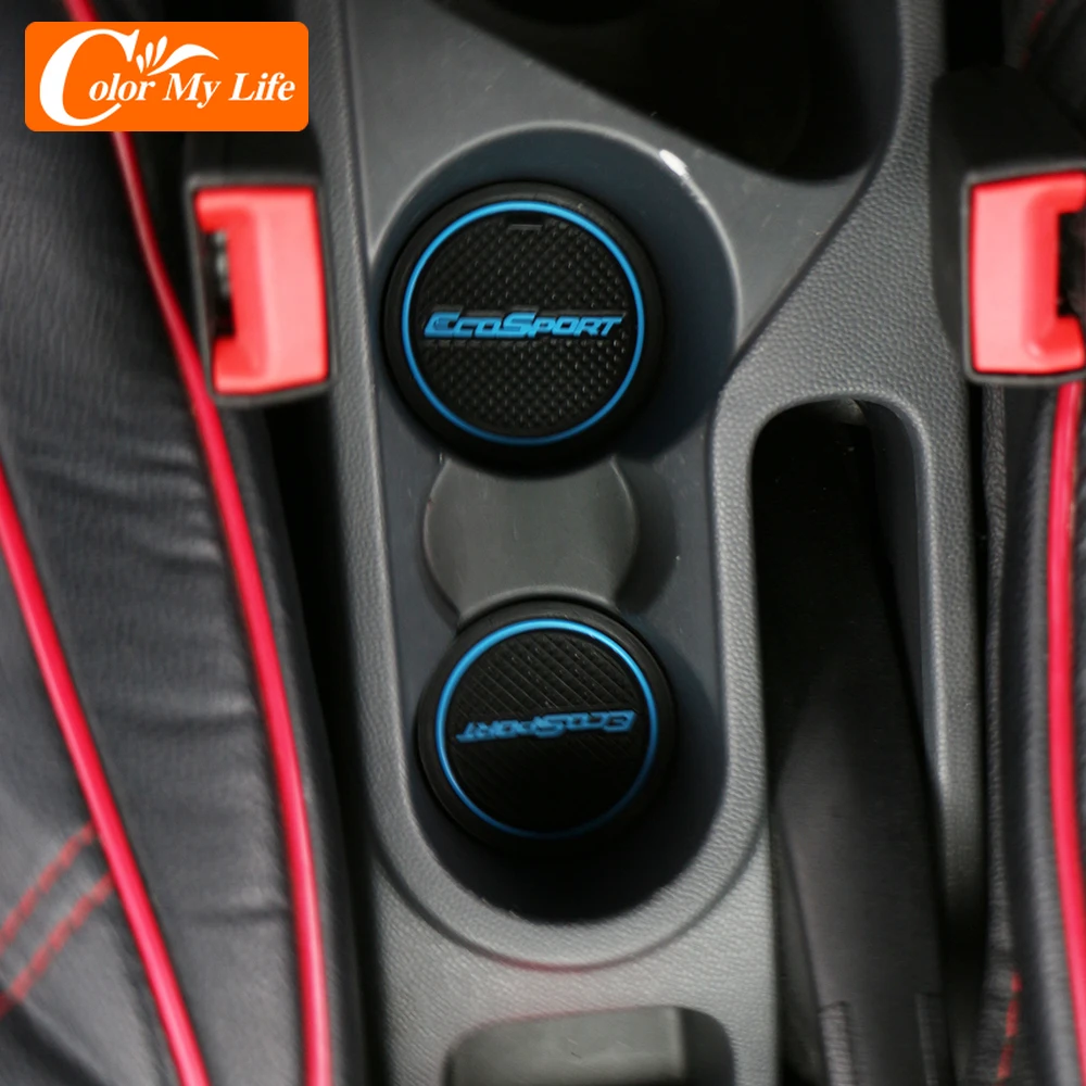 Silicone Car Door Groove Mat for Ford Ecosport 2013 - 2017 Doors Anti Slip Gate Slot Cup Pad Interior Decoration |