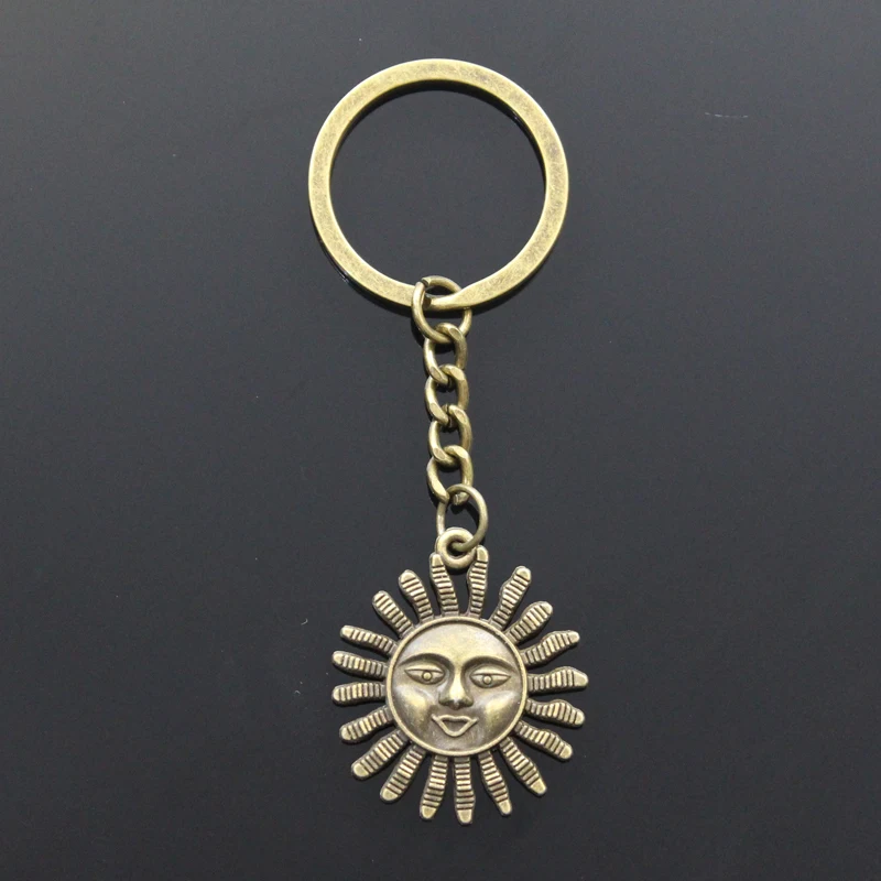 Новый брелок 34x29 мм Sun Face Sunburst бронзовый серебристый цвет подвески DIY мужские
