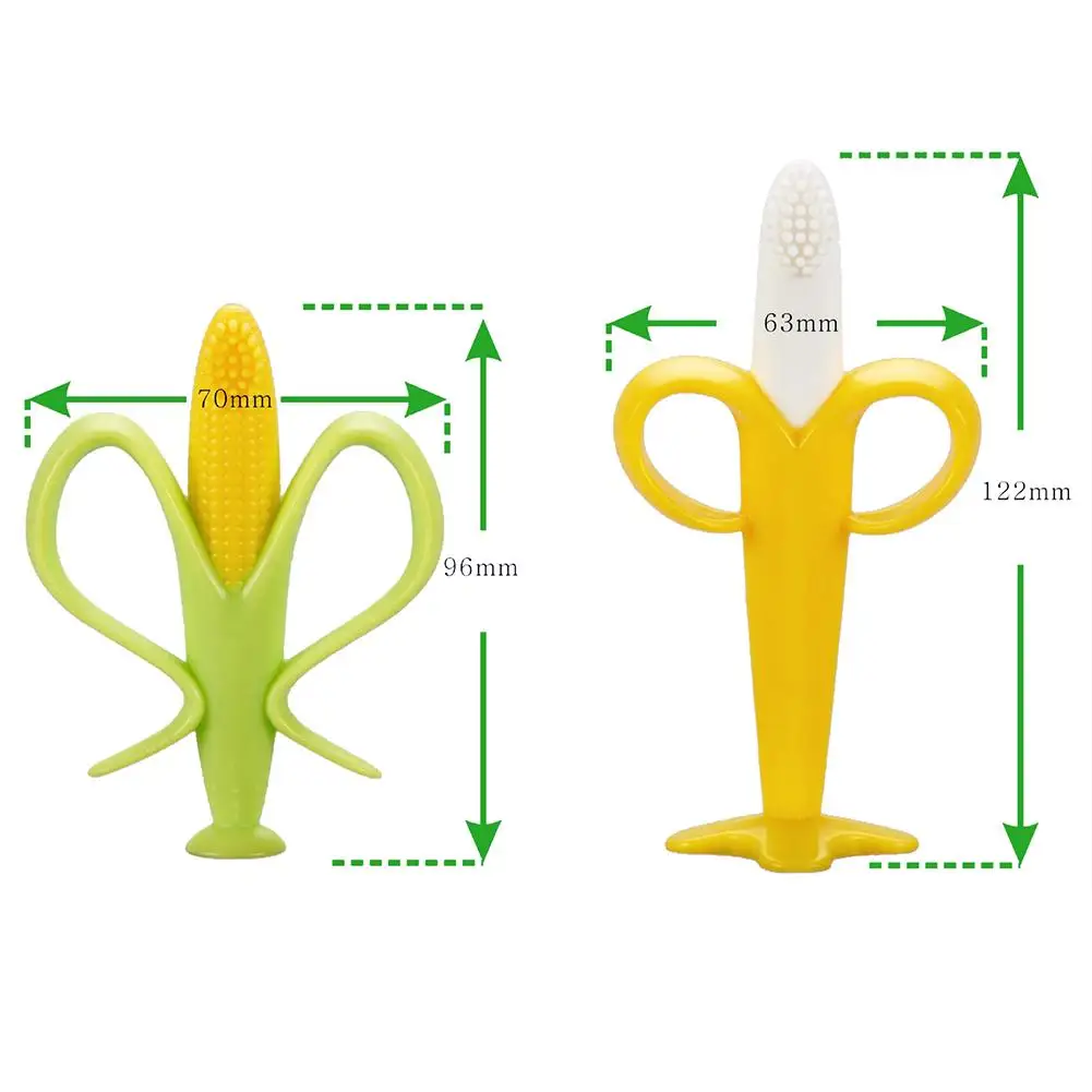 

Banana Corn Baby Teether Kids Teether Baby Toy Silicone Toothbrush Environmentally Safe Tasteless Baby Molar Rods For Fun